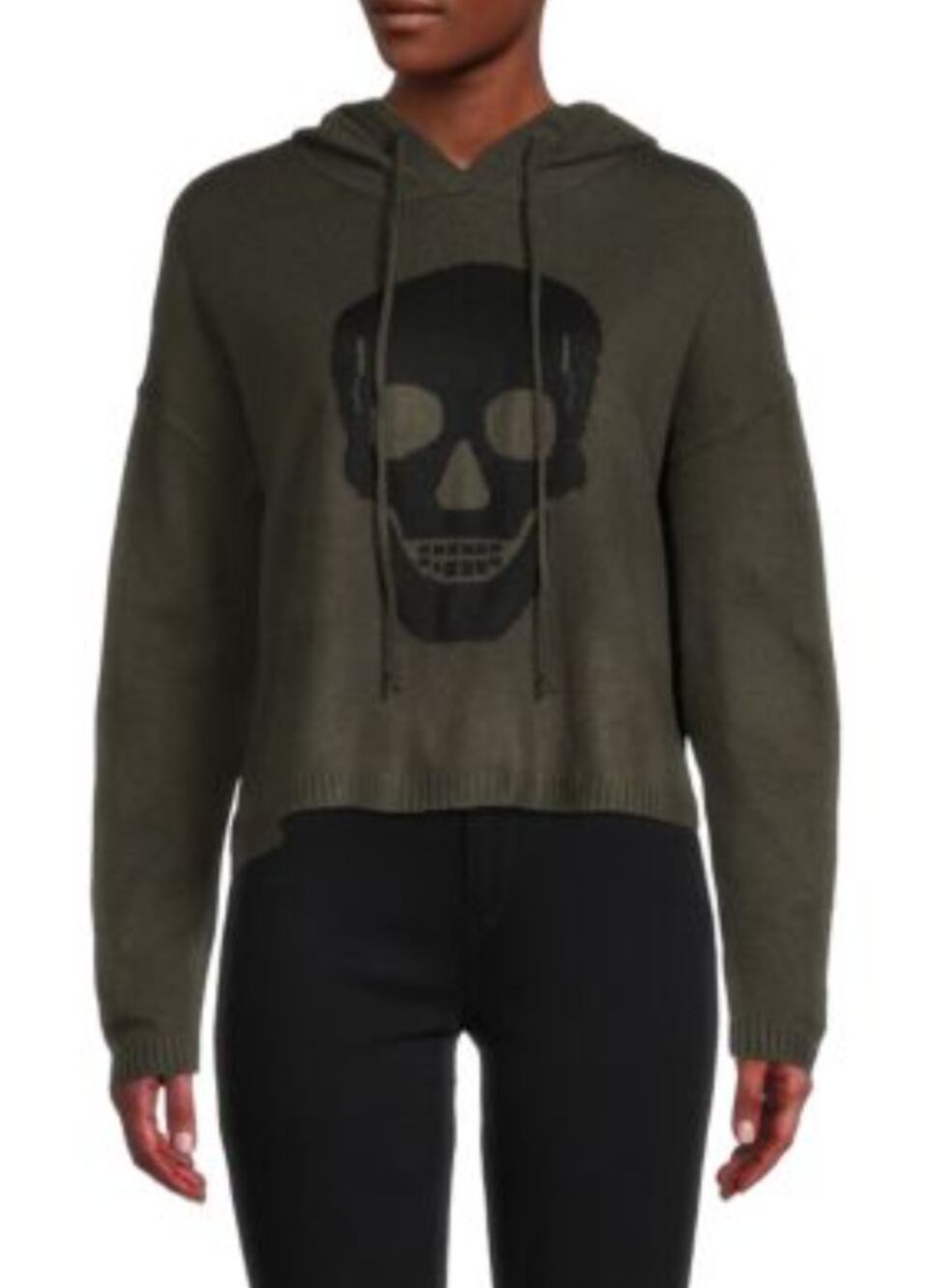 EUC Theo & Spence Skull Knit Hoodie - Large
